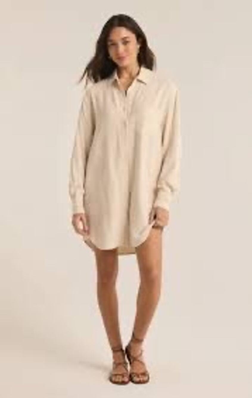 Z Supply Dover Linen Shirt Dress Size M